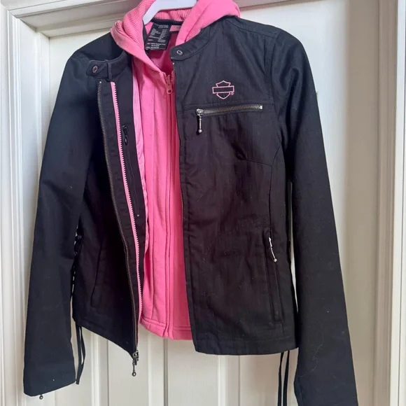 HARLEY DAVIDSON WOMEN'S PINK LABEL 3-IN-1 CASUAL JACKET WITH VEST - Picture 6 of 16